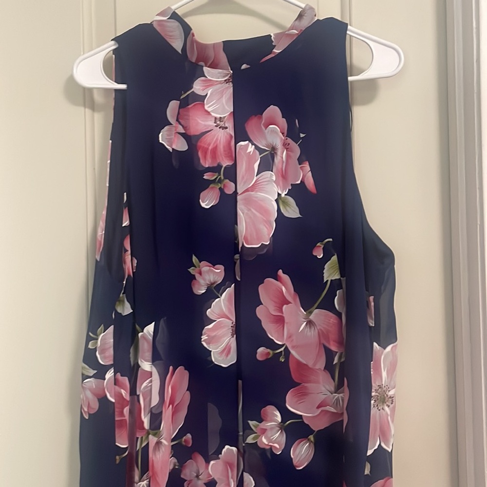 Robbie Bee Floral Navy Dress Size 16 - Picture 5 of 9